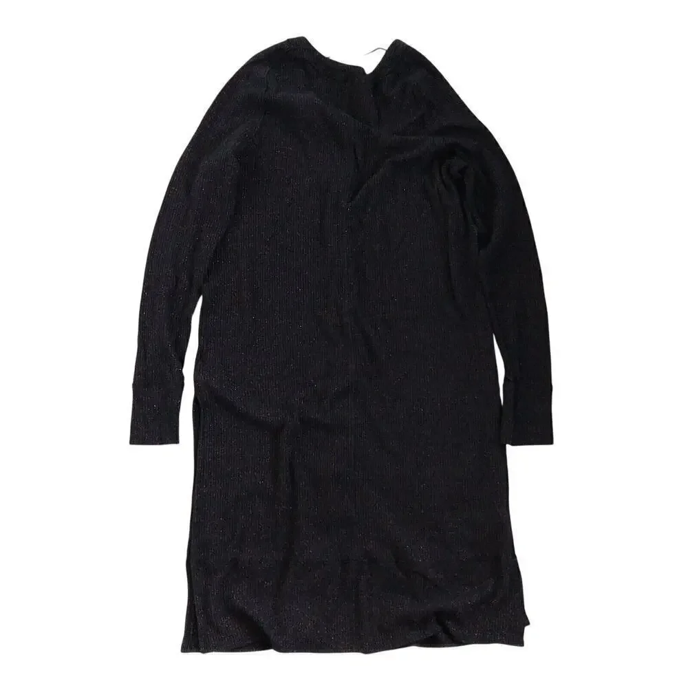 We the Free People Sparkle Button Up Duster Cardigan Size S Navy Blue Ribbed